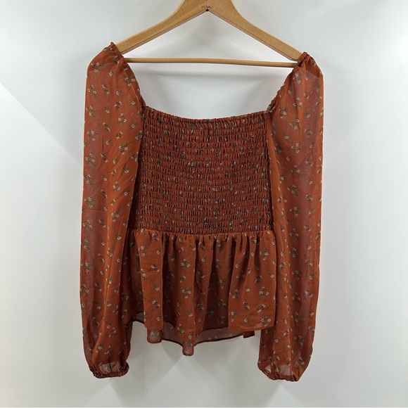 Aeropostale Burnt Orange Floral Top – Size Small - Picture 5 of 5